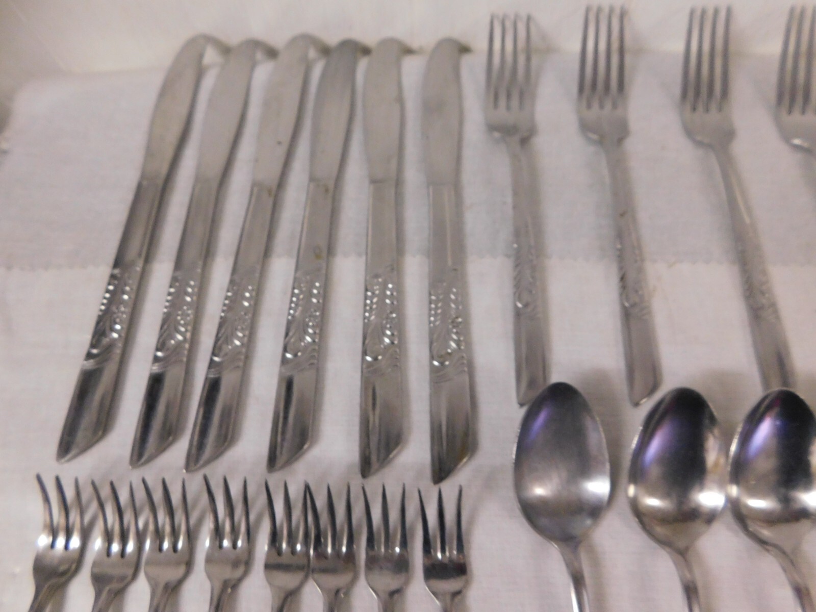 N. S. Co National Stainless Flatware Set Japan Scroll Pattern