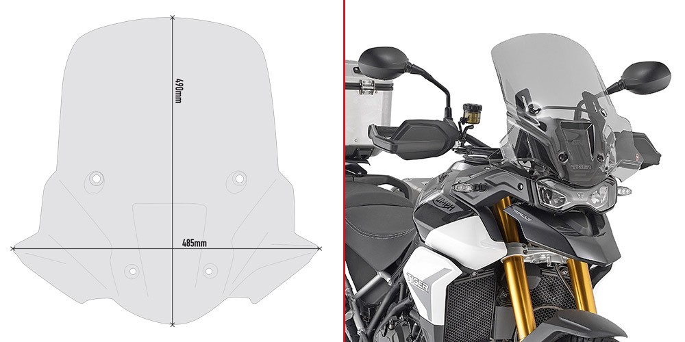 Givi D6415S Motorbike Screen Windshield TINTED for Triumph Tiger 850 900 '20-'25