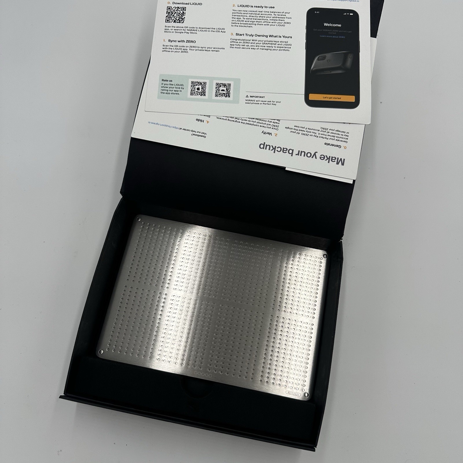 NGRAVE GRAPHENE Stainless Steel Backup NEW In Box - Password Board ONLY