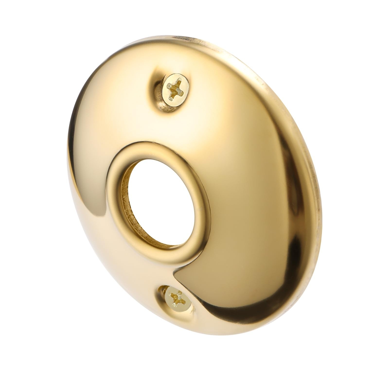 2 Pack Round Gold Door Knob Plate Rosettes, Polished Brass Old Door Knob Roun...