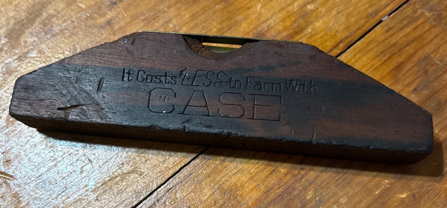 Rare Wood &Steel  5 Inch Case Tractor advertising It cost less to farm with CASE