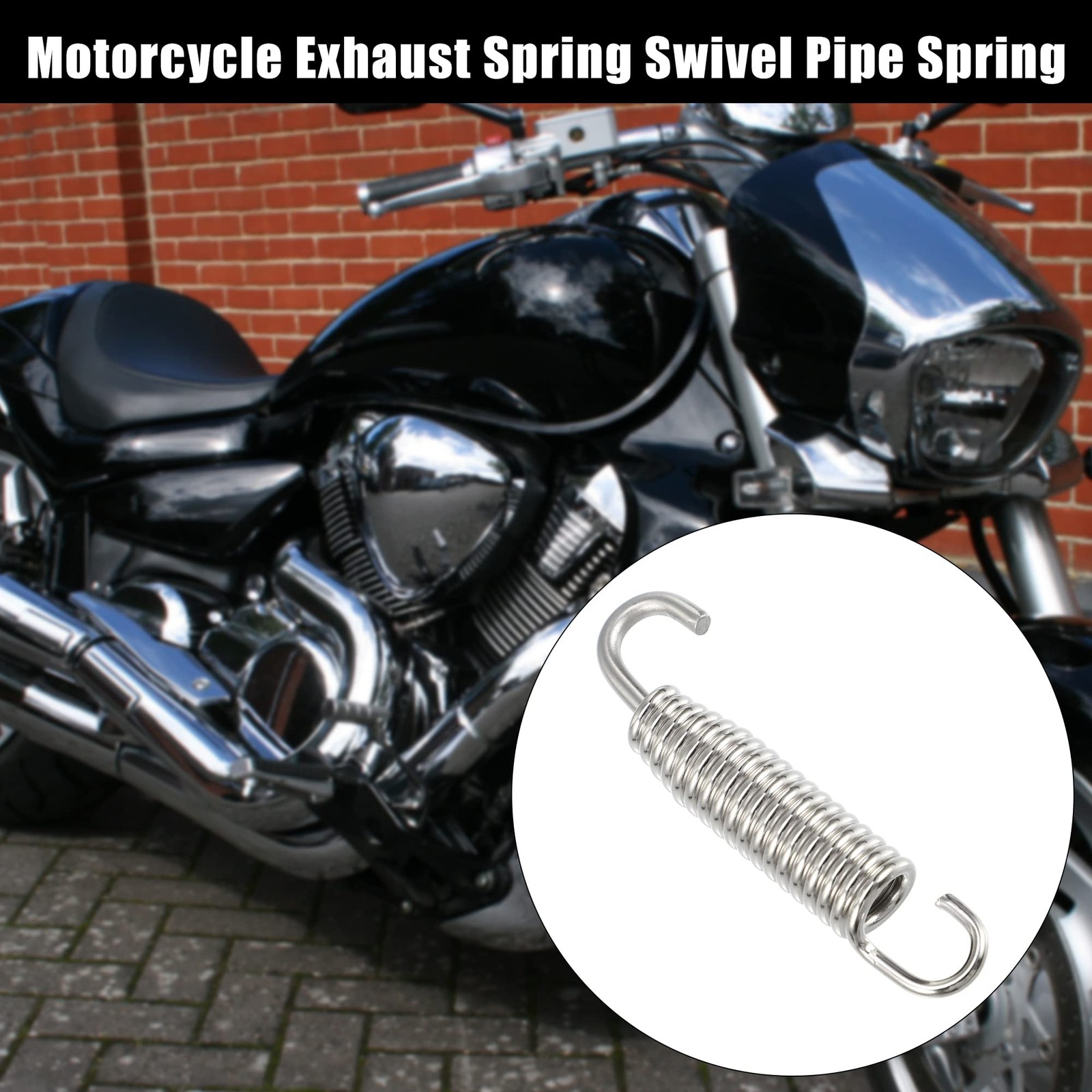 X AUTOHAUX 2 Pcs Universal Exhaust Pipe Spring for 2.28", Silver Tone