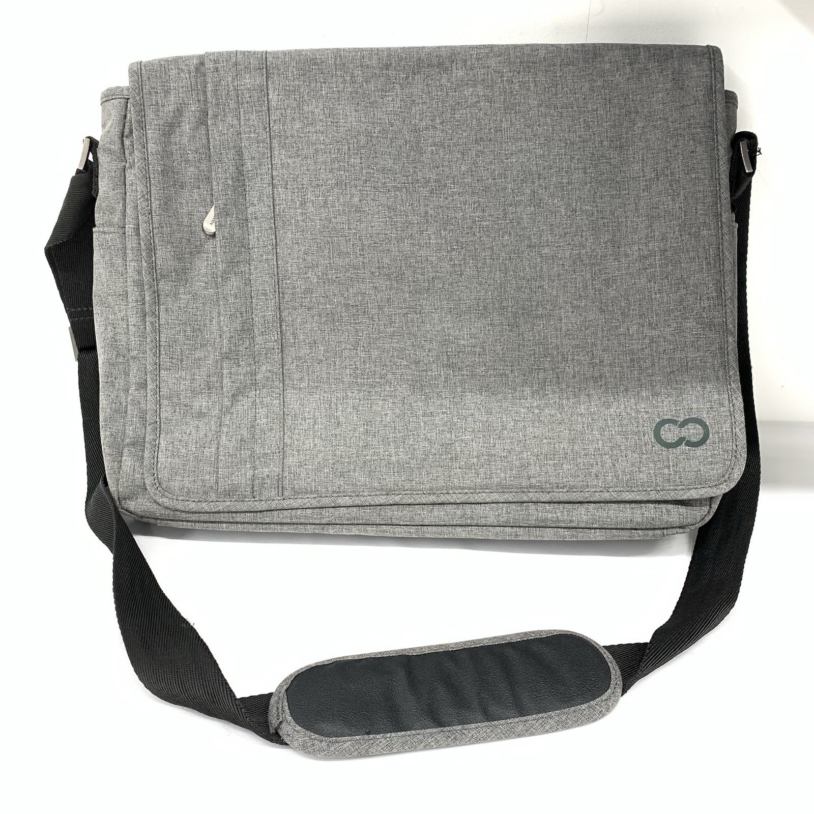 Casecrown Campus Messenger/Computer/ Laptop Bag 12 X 16 Gray W/Black Trim EUC