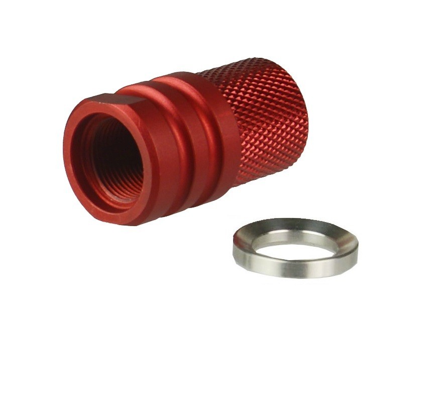 Red 1/2x36 Female Thread To 1/2x28 Male Thread Muzzle Adapter+Thread Protector