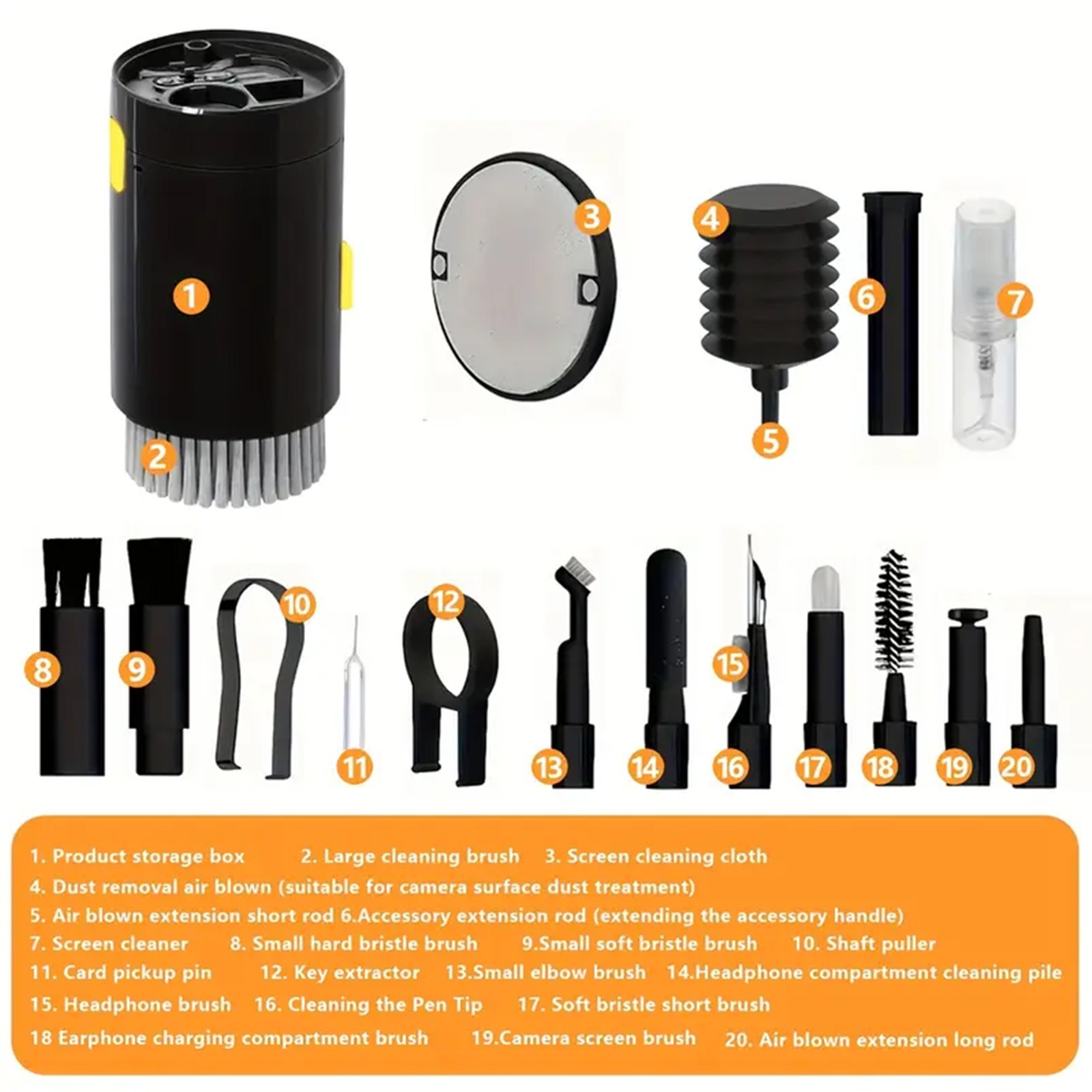 20-in-1 Multi-Function Keyboard Cleaning Brush Kit