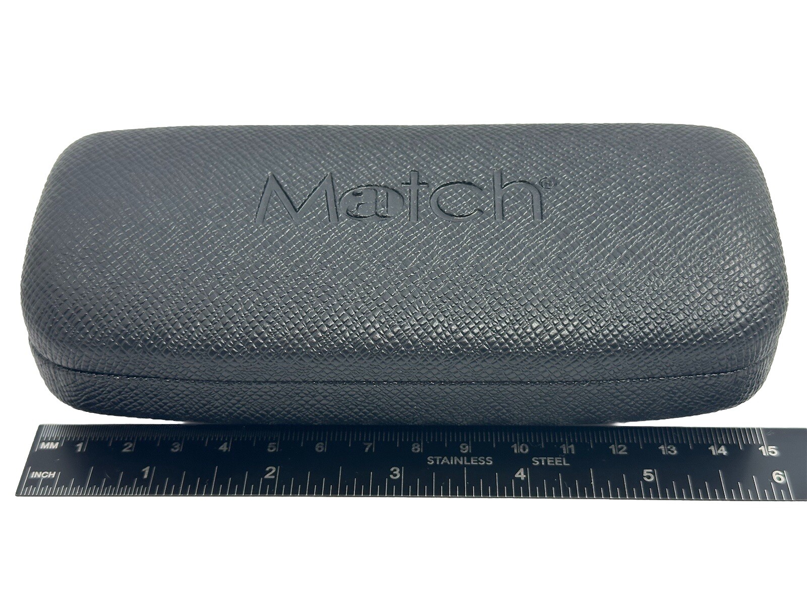 NEW Match Black Textured Hard Clamshell Eyeglasses Case Spring Closure