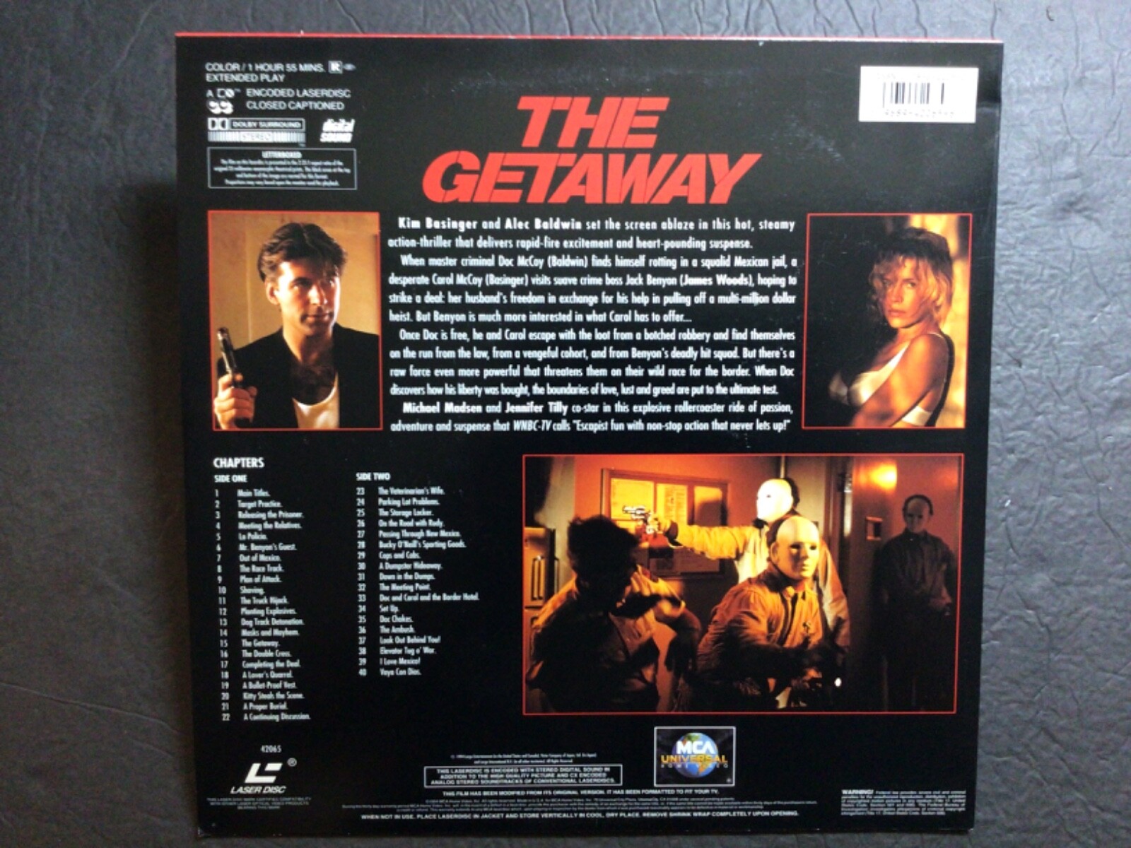 THE GETAWAY - Alec Baldwin - LASER DISC - NRMT!!!