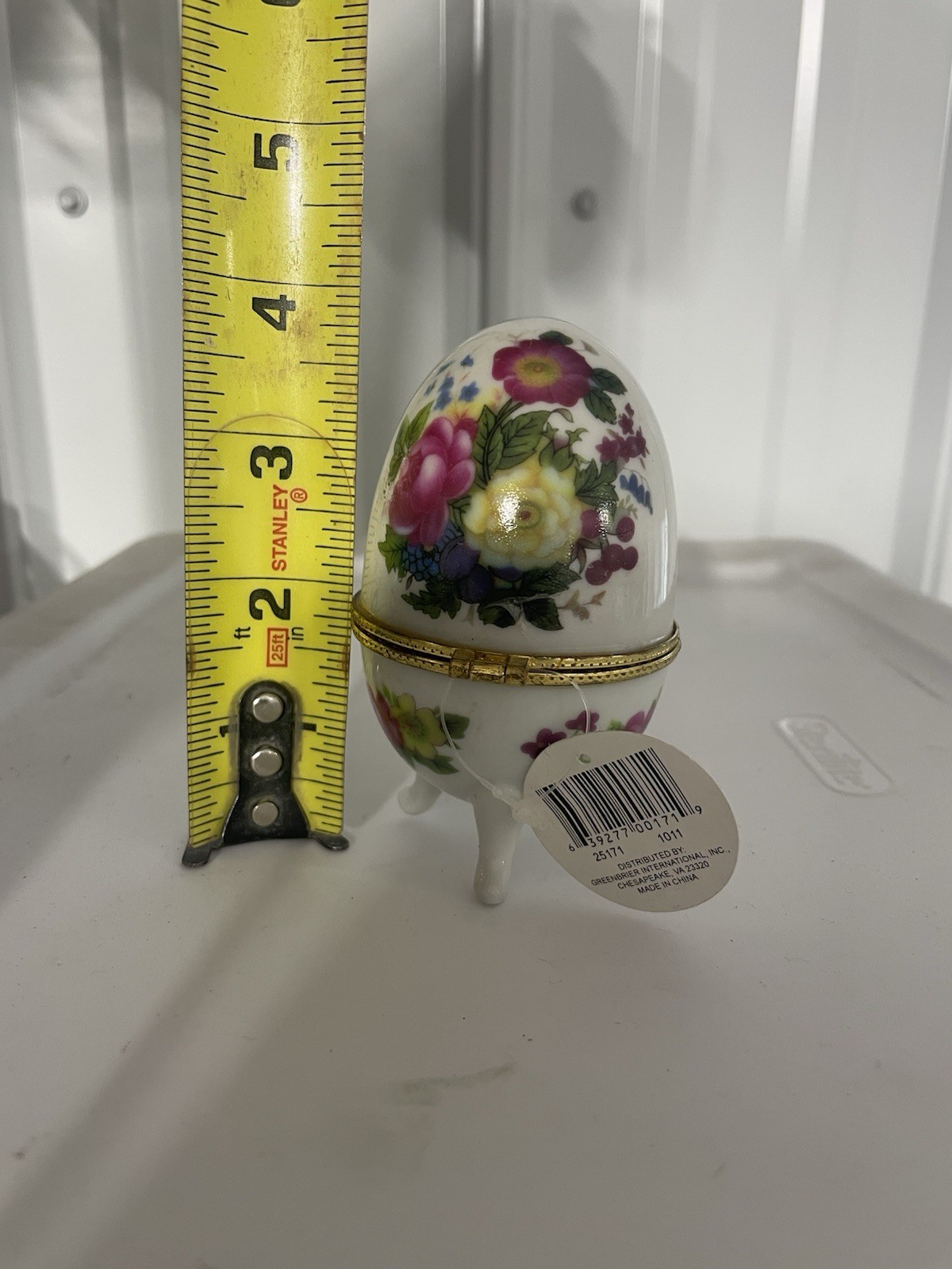 Egg Shaped Ceramic Trinket Box