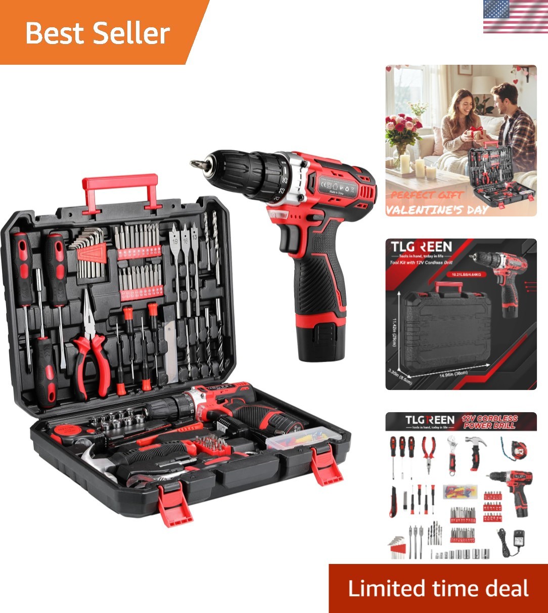 138-Piece All-in-One Tool Set with Fast-Charging 12V Drill | Ideal for Beginners