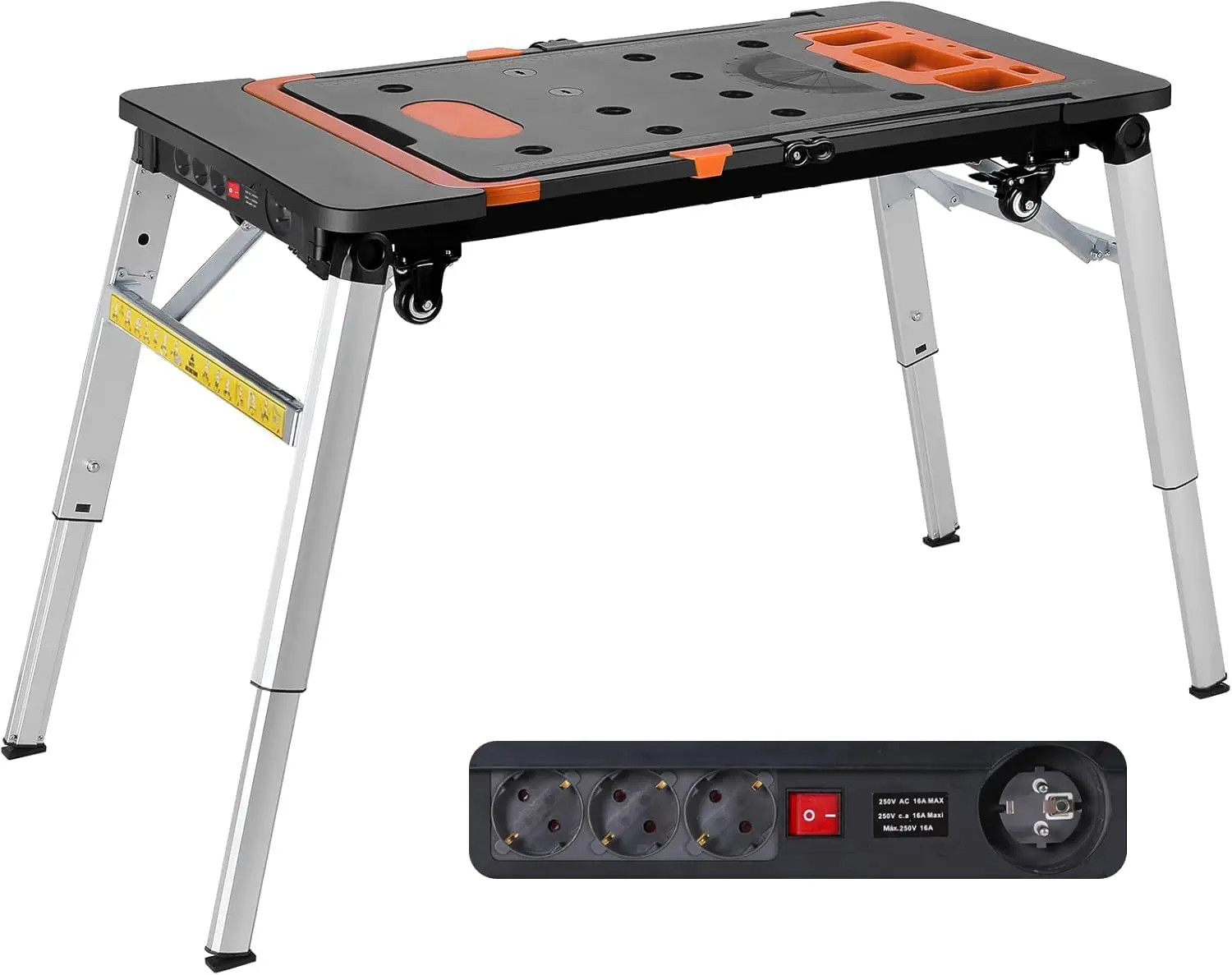 7-in-1 Portable Workbench Folding Sawhorse Work Table Load Capacity 440lbs/200kg