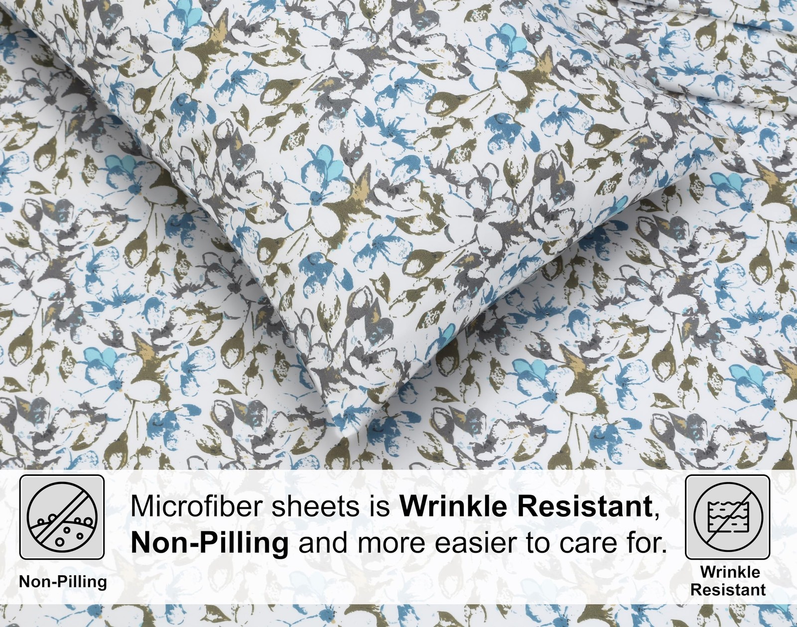Floral Sheets Full Size Bed - Flower Bed Sheets Fitted Up to 15” Deep Pocket ...