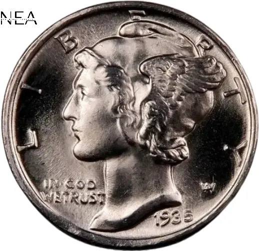 1935-S Mercury Dime ~ Gem BU ~ 90% Silver