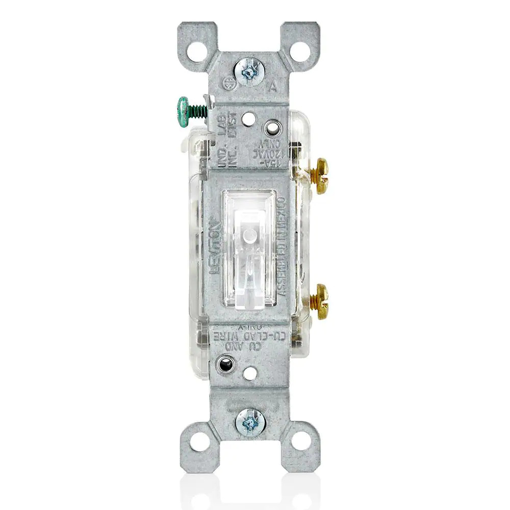 15 Amp 120-Volt Toggle LED Illuminated Single-Pole Switch Residential Grade Grou