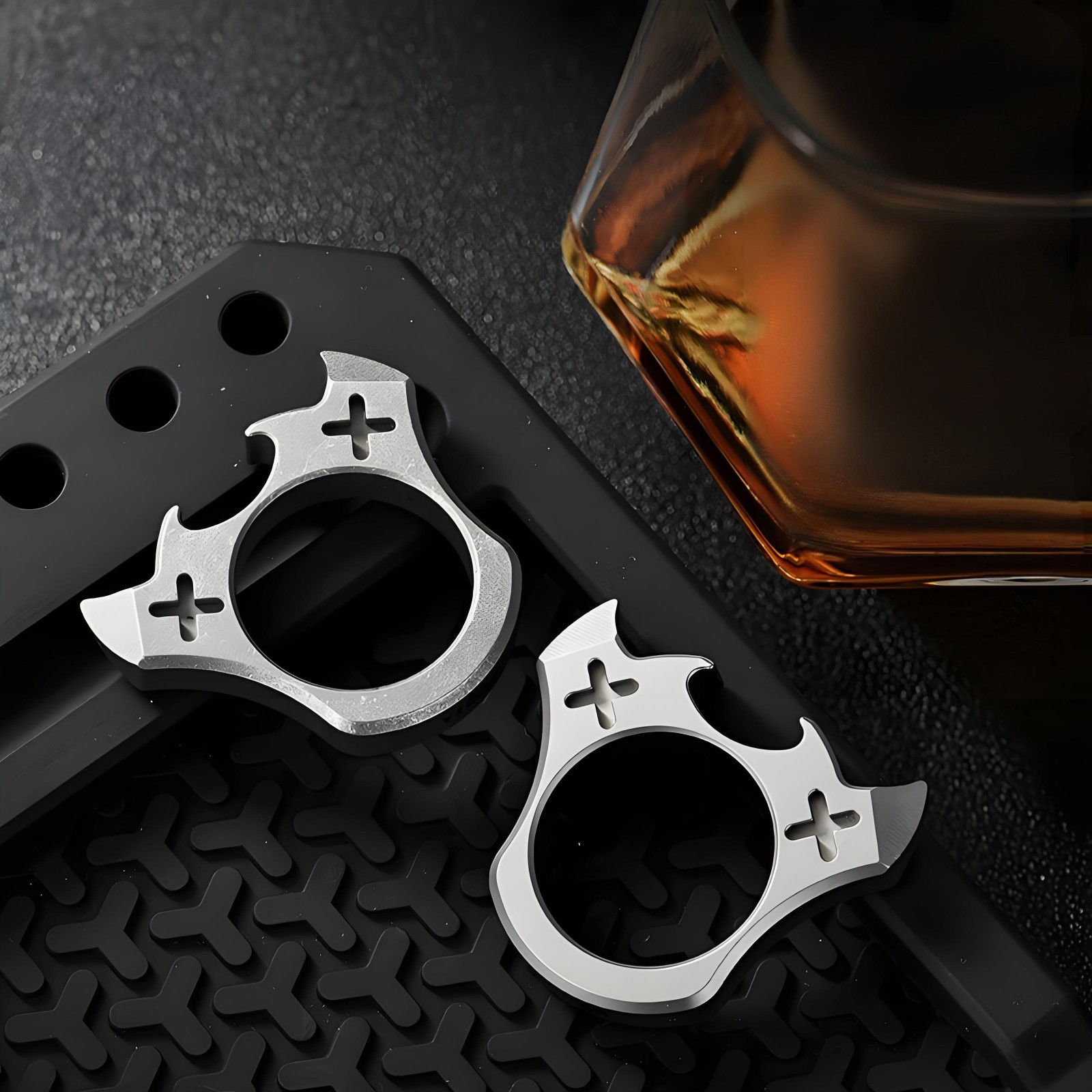 EDC Titanium Alloy  Keychain Bottle Opener Ring Necklace Pocket Tool
