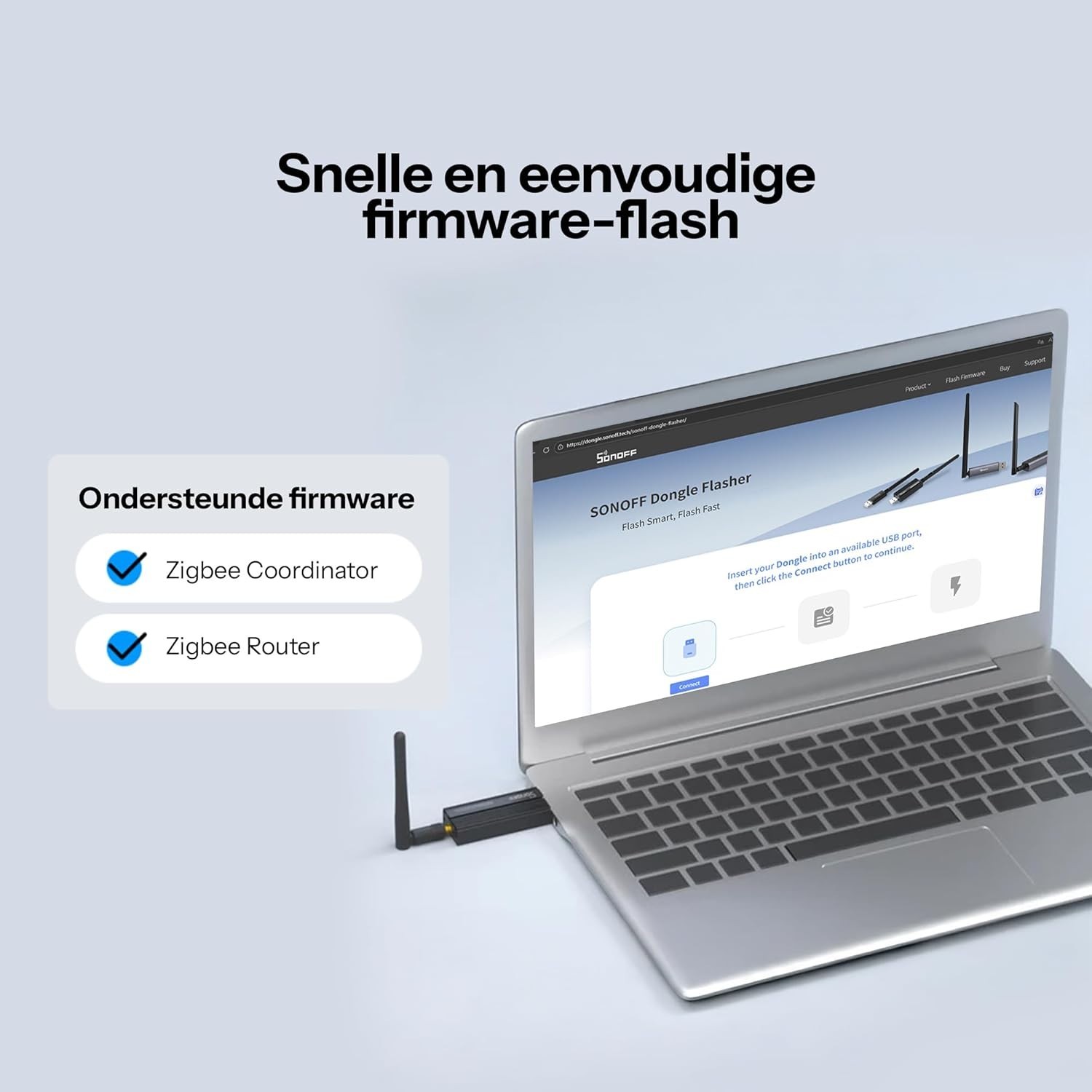 Compact Zigbee USB Dongle Plus with External Antenna for Seamless Connectivity