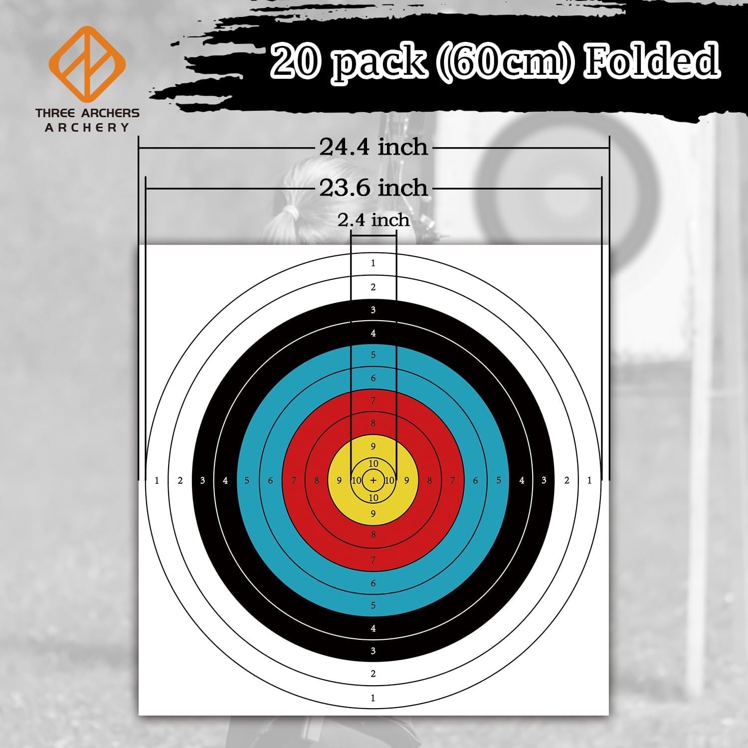 Cost-Effective Archery Target Paper – 20pcs, Ideal for Training and Competitions