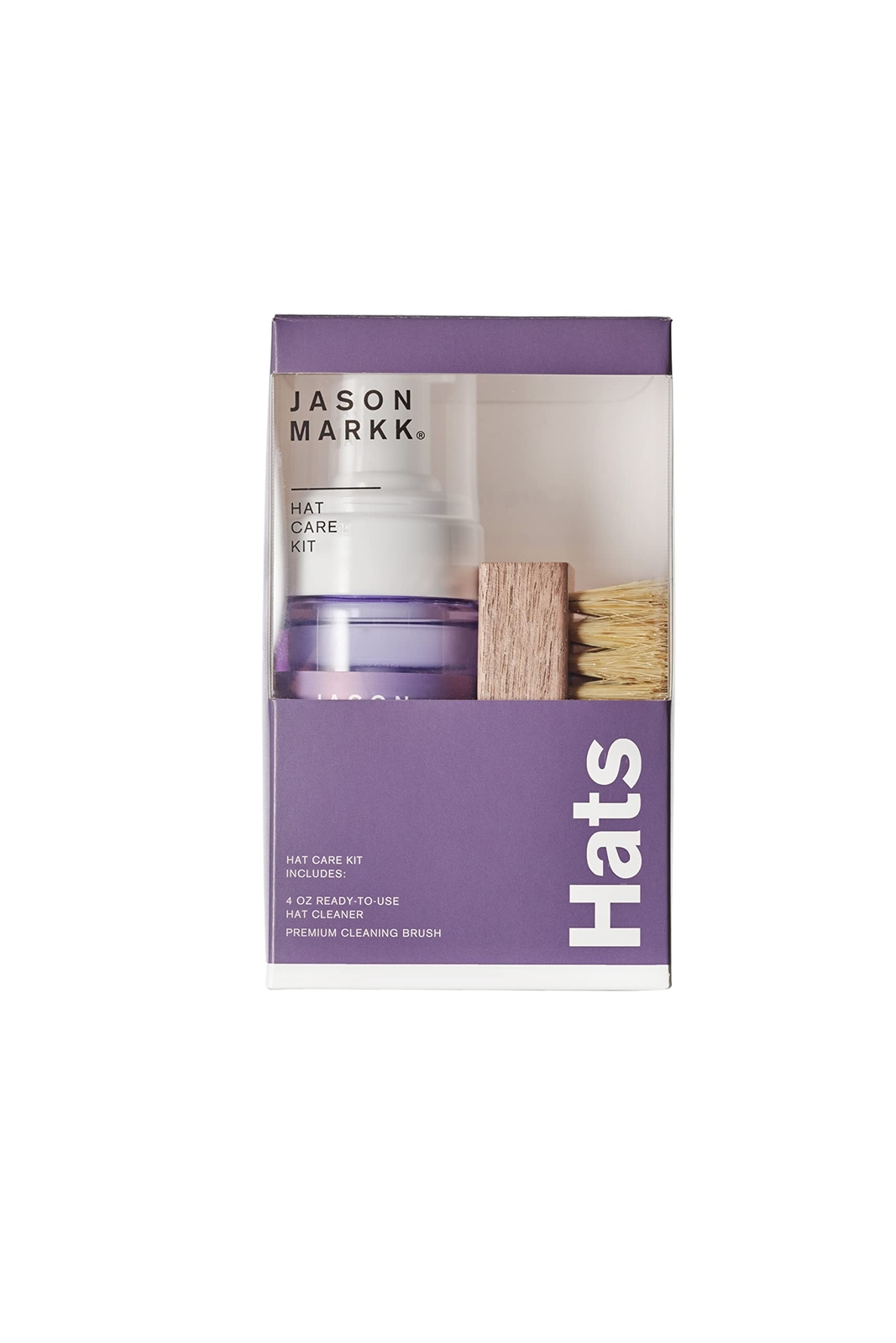 Jason Markk Hat Care Kit 4Oz Cleaner And Premium Brush Safe For All Hats
