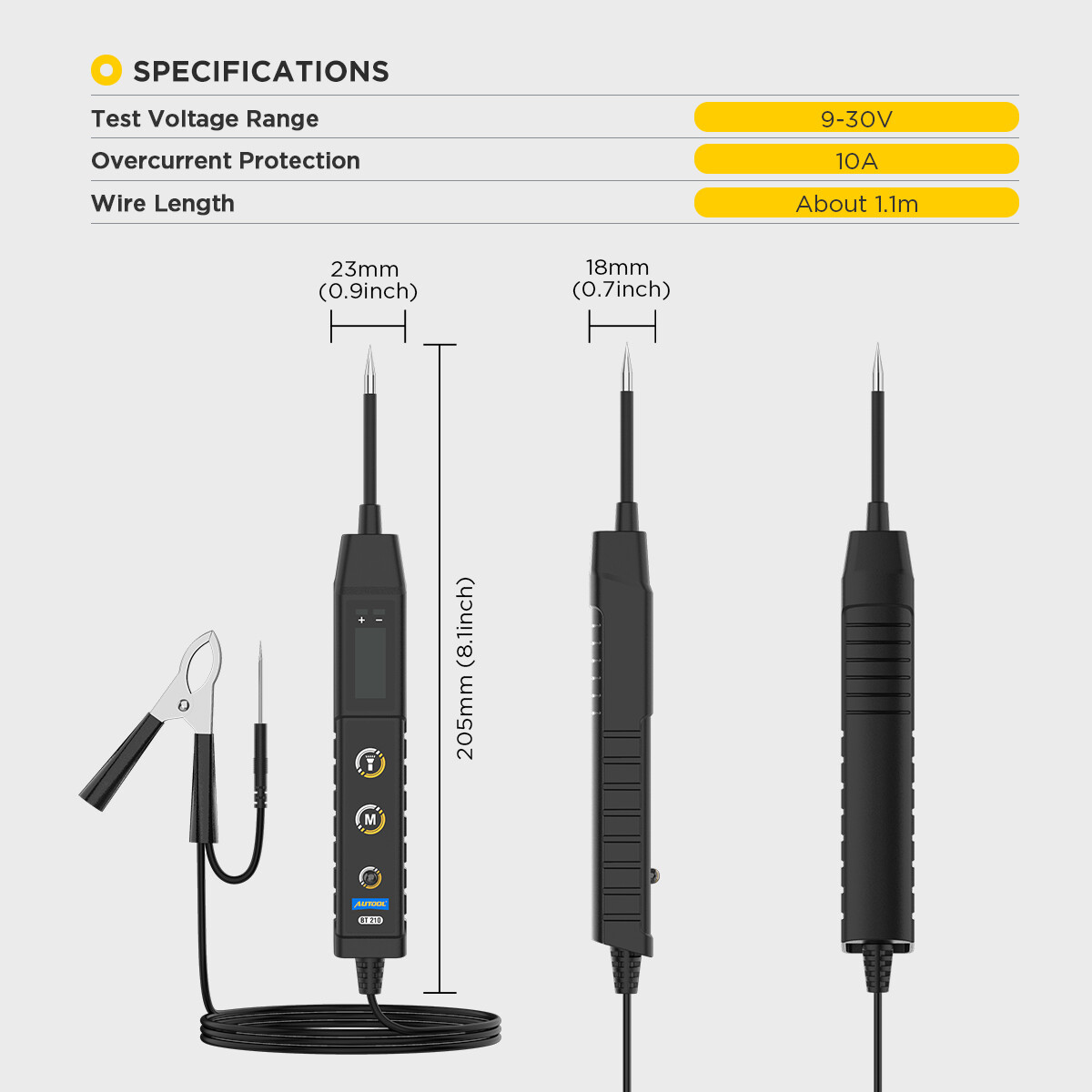 Automotive Electrical Circuit Tester 9-30V AC DC Voltage System Probe Tool Kit