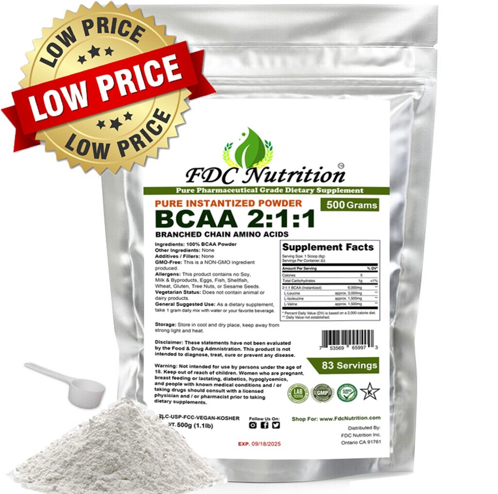 BEST BCAA FREE FORM - 18OZ 100% PURE KOSHER PURE POWDER