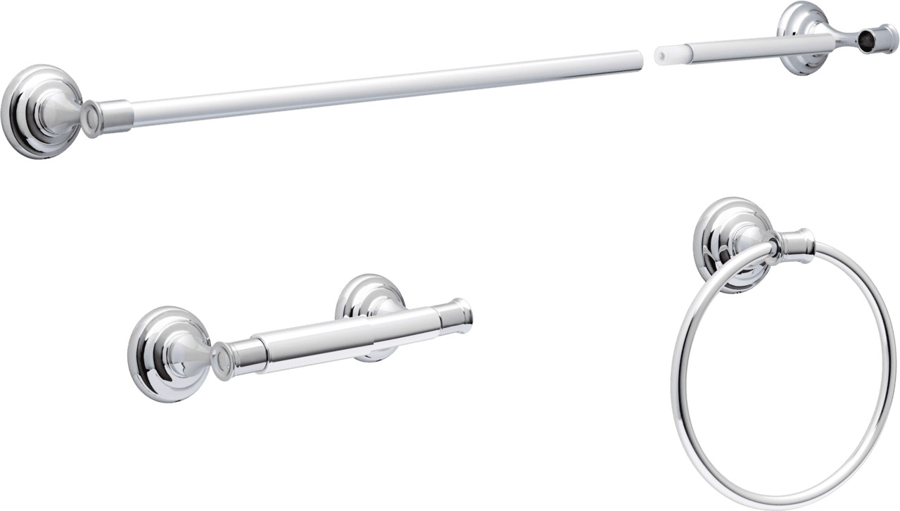 Cameron 3-Piece Bath Accessory Kit Chrome