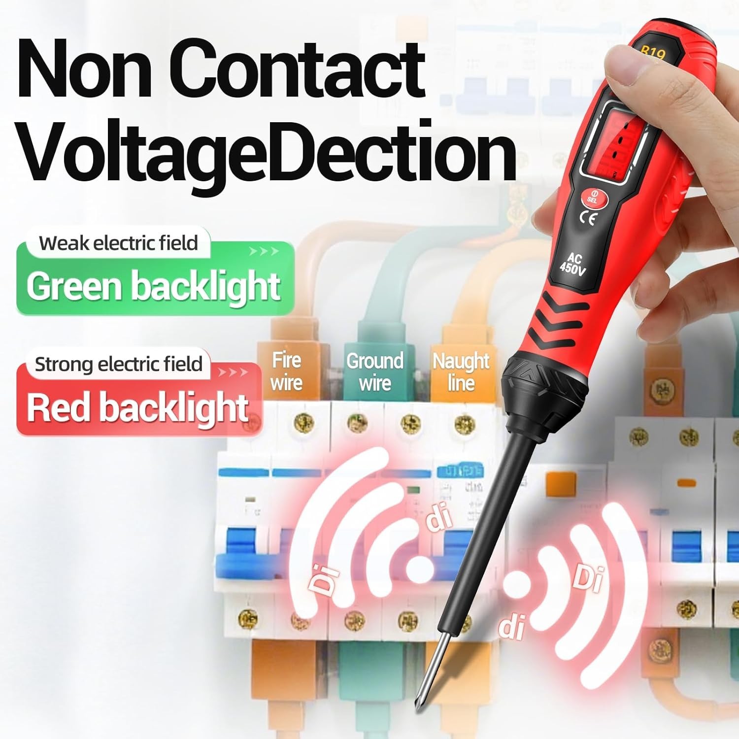 Voltage Tester with Screwdriver Electrical Tester Tool Non Contact Voltage De...