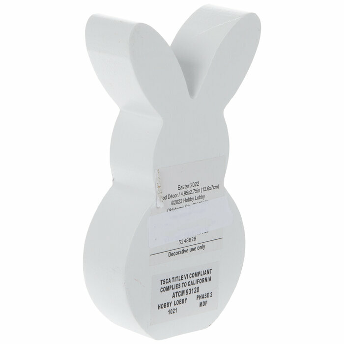 Pink Gingham Wood Easter Bunny Tabletop Decor