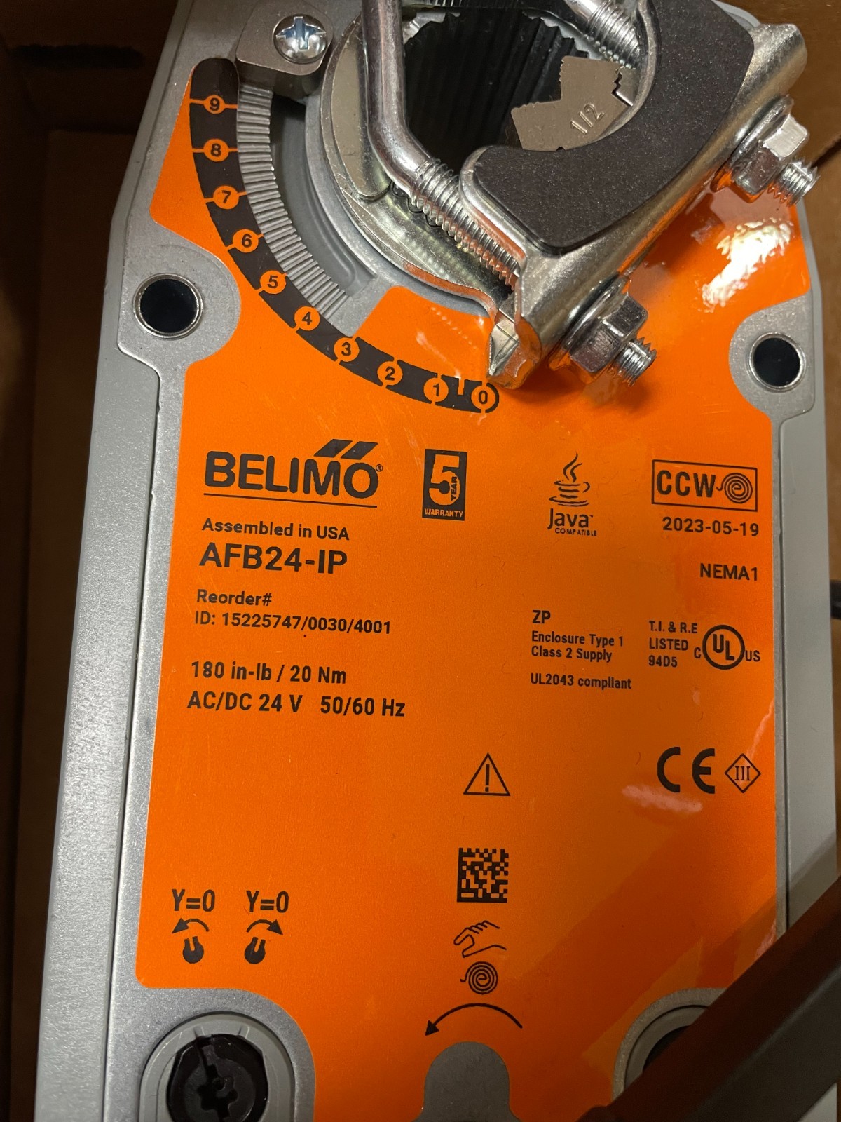 BELIMO AFB24-IP FAIL SAFE ACTUATOR