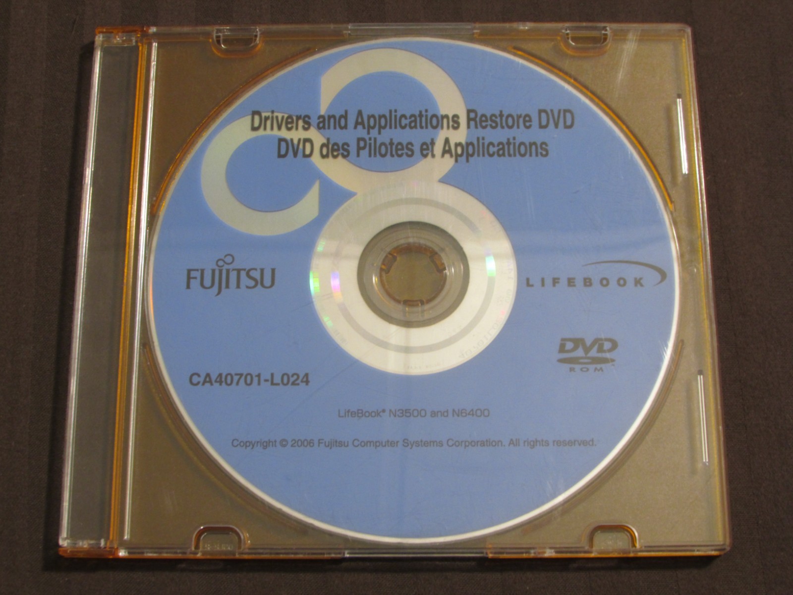 Fujitsu 2006 Drivers And Applications Restore DVD-ROM Lifebook N3500 and N6400