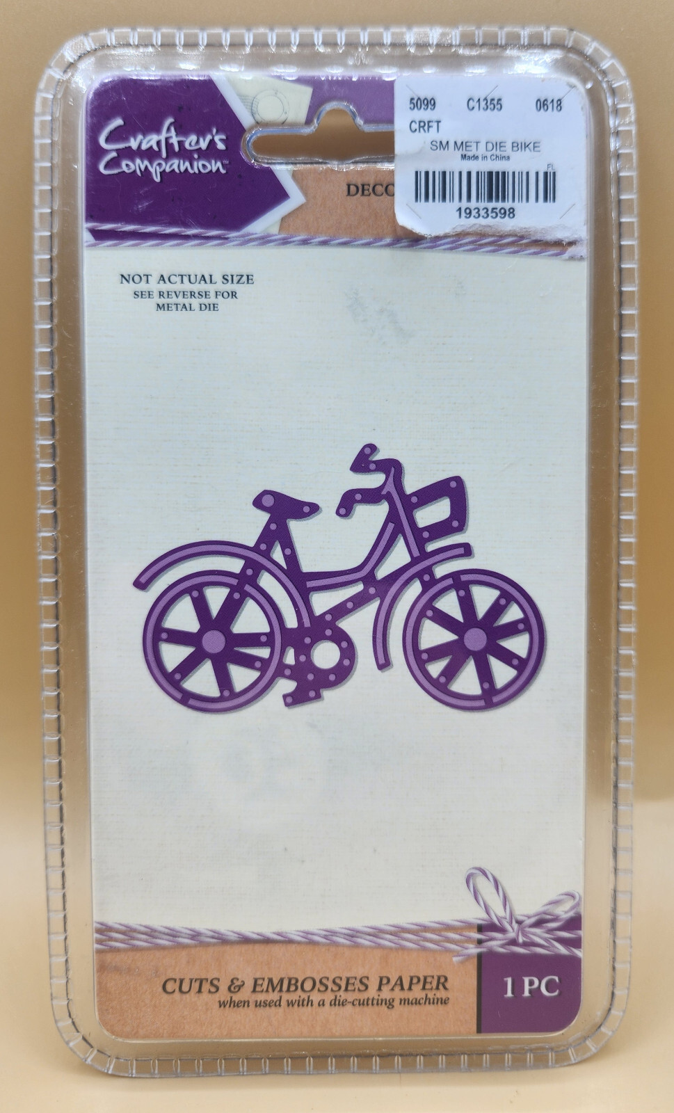 BIKE Crafter's Companion Decorative Thin Metal Die for Card Making Scrapbooking