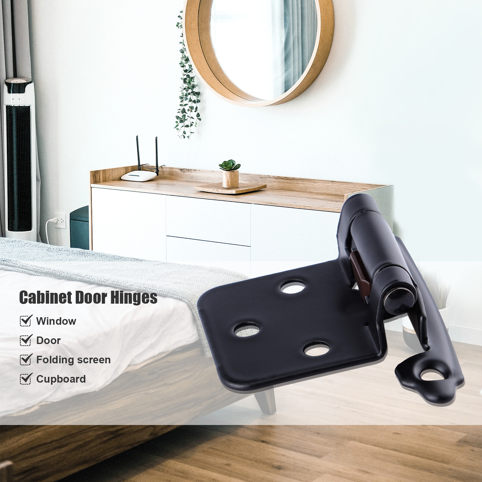 20pcs Kitchen Cabinet Hinges Overlay Self Closing Face Mount Cupboard Door Hinge