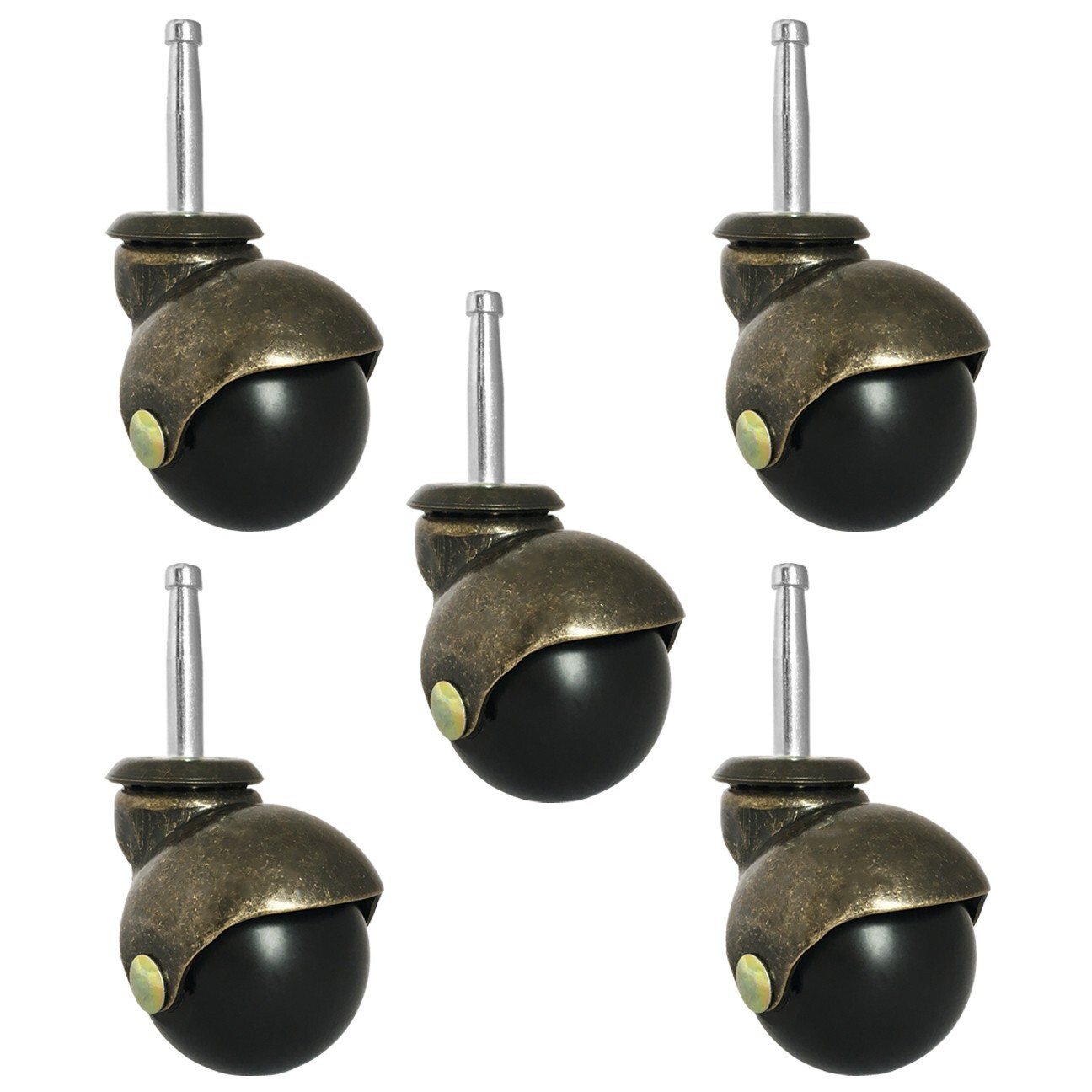 2’’ Antique Caster w/ Mounting Stem for Socket Insert | Set of 5 | R-S5357-5/Bag