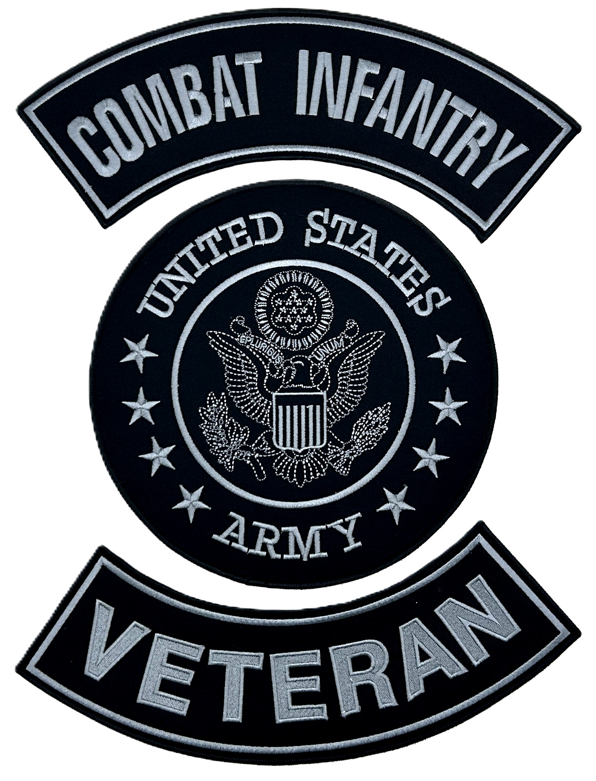 U.S. ARMY SEAL COMBAT INFANTRY VETERAN MILITARY MOTORCYCLE VEST LOT OF 3 PATCHES