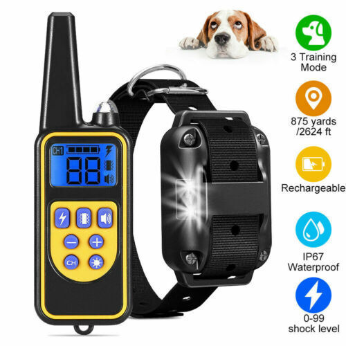 1~3 Dog Electric Dog Training Collar Rechargeable Waterproof Shock Anti Bark