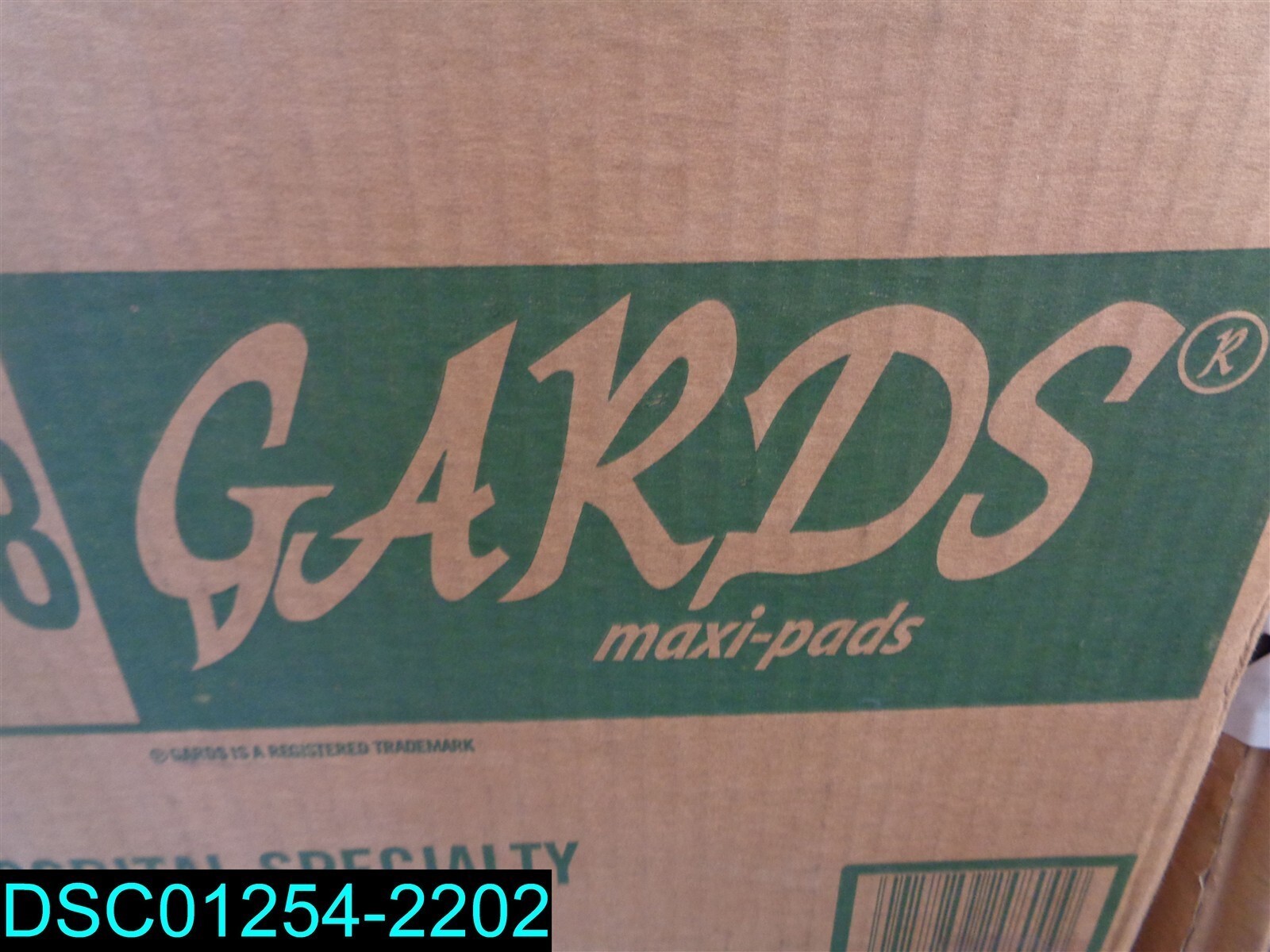 QTY=250: GARDS Regular Maxi Pads Individually Boxed