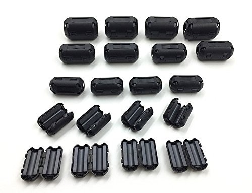 20 Pcs Snap on Ferrite Core Cord Ring RFI EMI Noise Filter Suppressor Cable C...