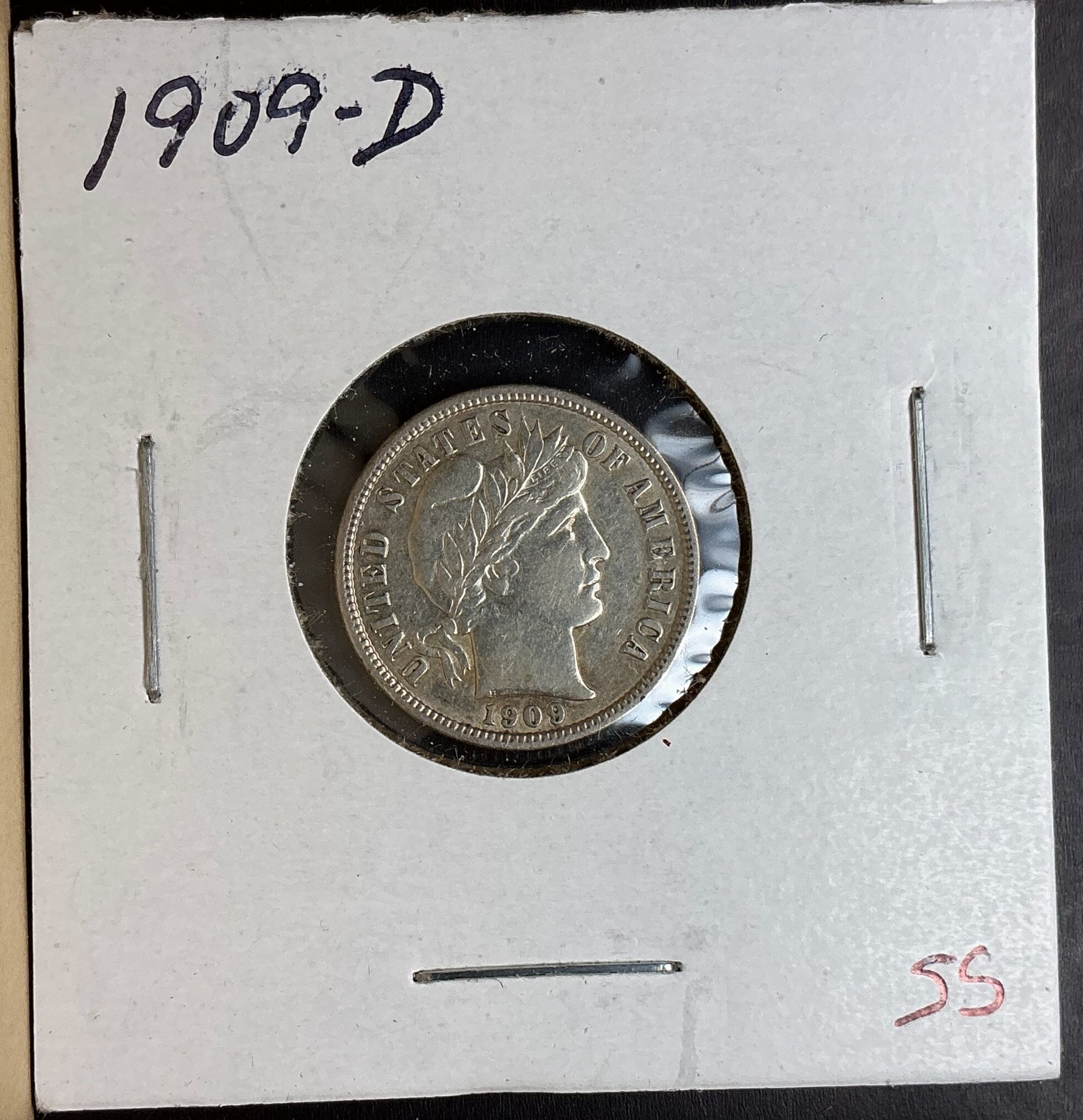 1909-D AU Barber Liberty Dime Denver Choice higher grade better date silver coin