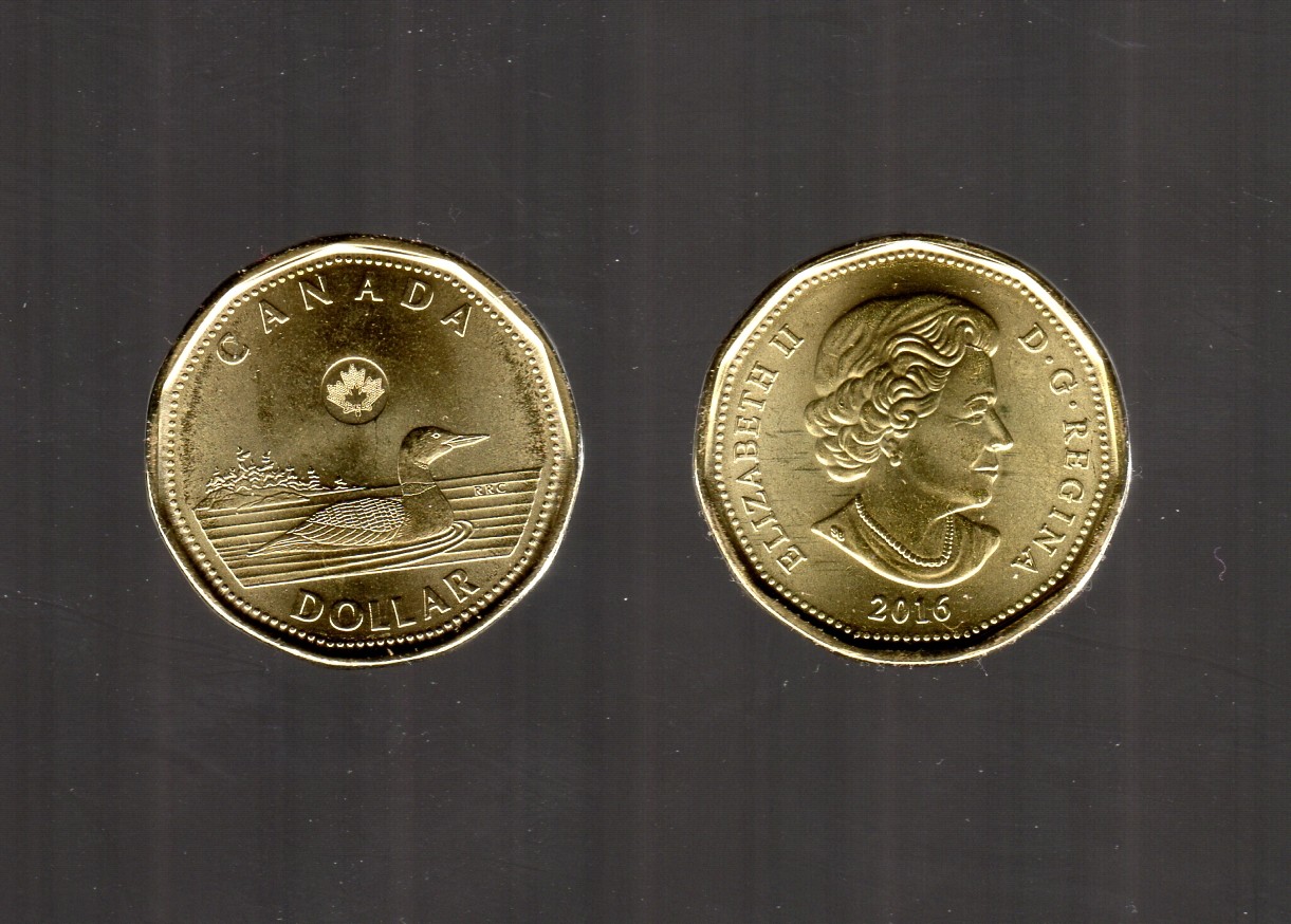 CANADA 2016 LOONIE DESIGN DOLLAR  COIN