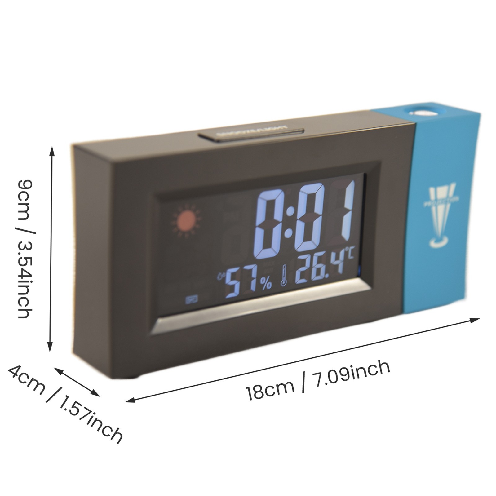 Projection Digital Alarm Clock Date Snooze Function Adjustable Angle6892