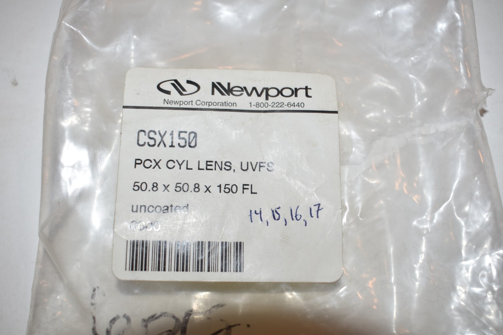 *JM* NEWPORT CSX150 PCX CYL LENS UVFS 50.8X50.8X150FL UNCOATED - NEW (CTE51)