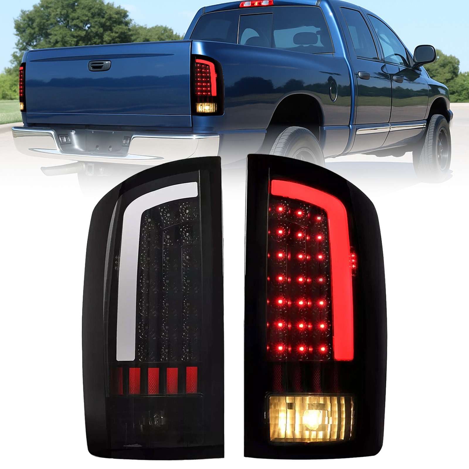 LED Tail Lights For 2002-06 Dodge Ram 1500 2003-2006 Dodge Ram 2500 3500 Pickup