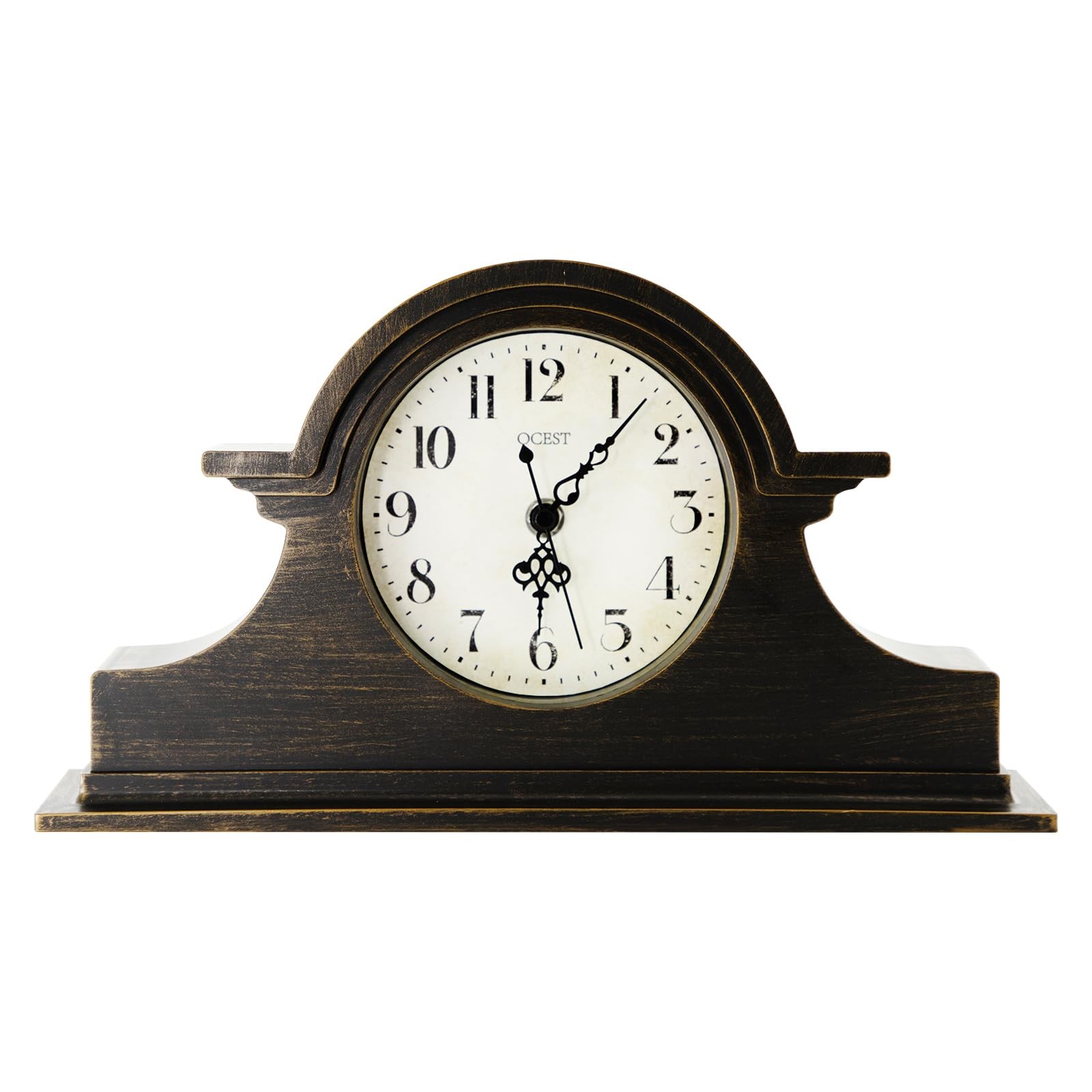 OCEST Vintage Farmhouse Mantel Clock - 13 x 7 13 x 7 x 3 inches, Walnut Brown