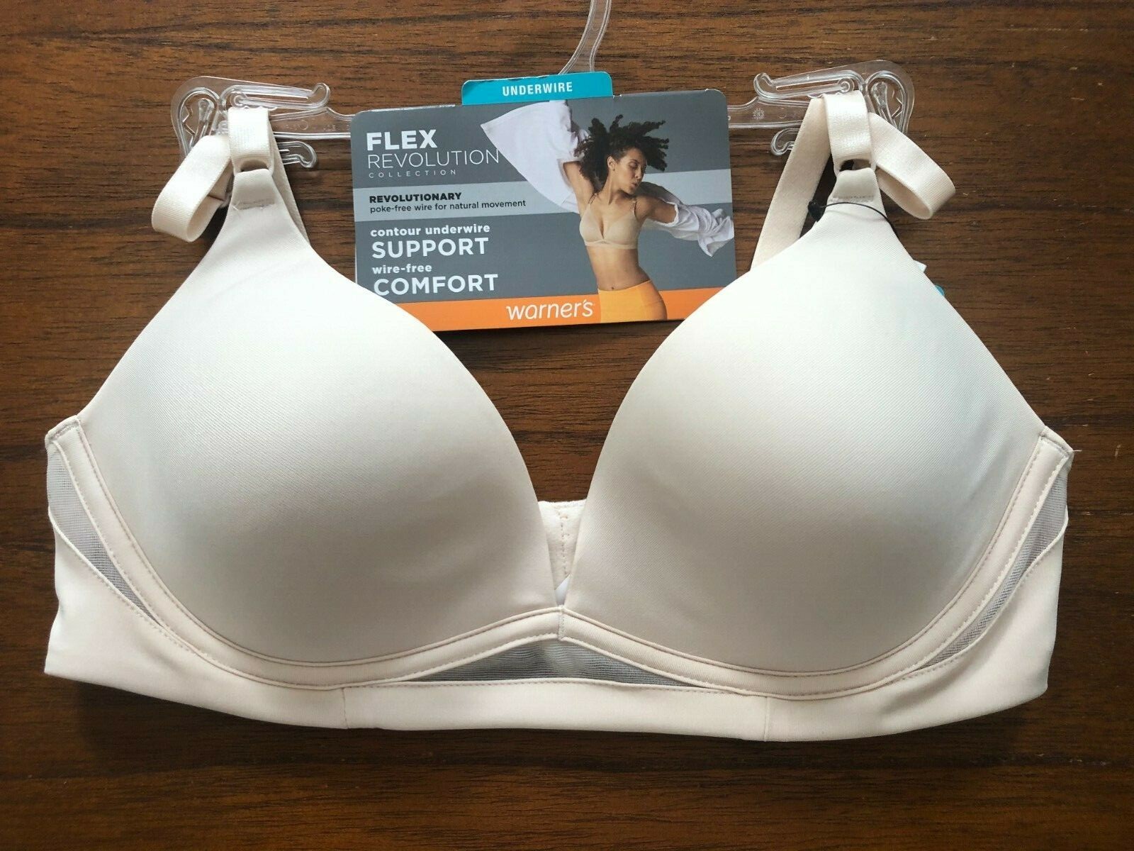 New Warner's Beige Flex Revolution "What Wire?" Bra 34B 36B 36C 38B 40D