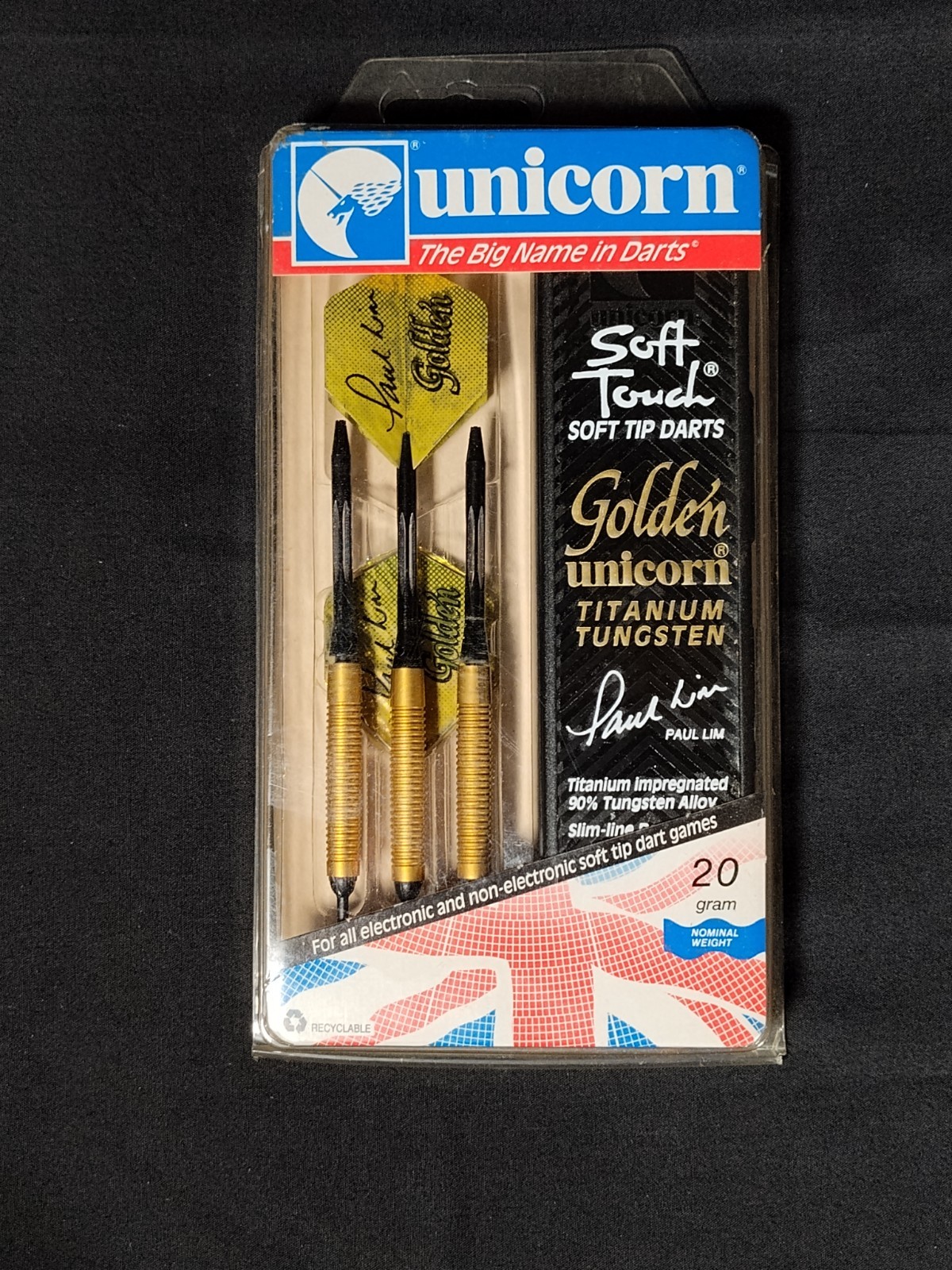 Vintage Unicorn (Paul Lim) Golden 90% Tungsten Soft Tip Darts