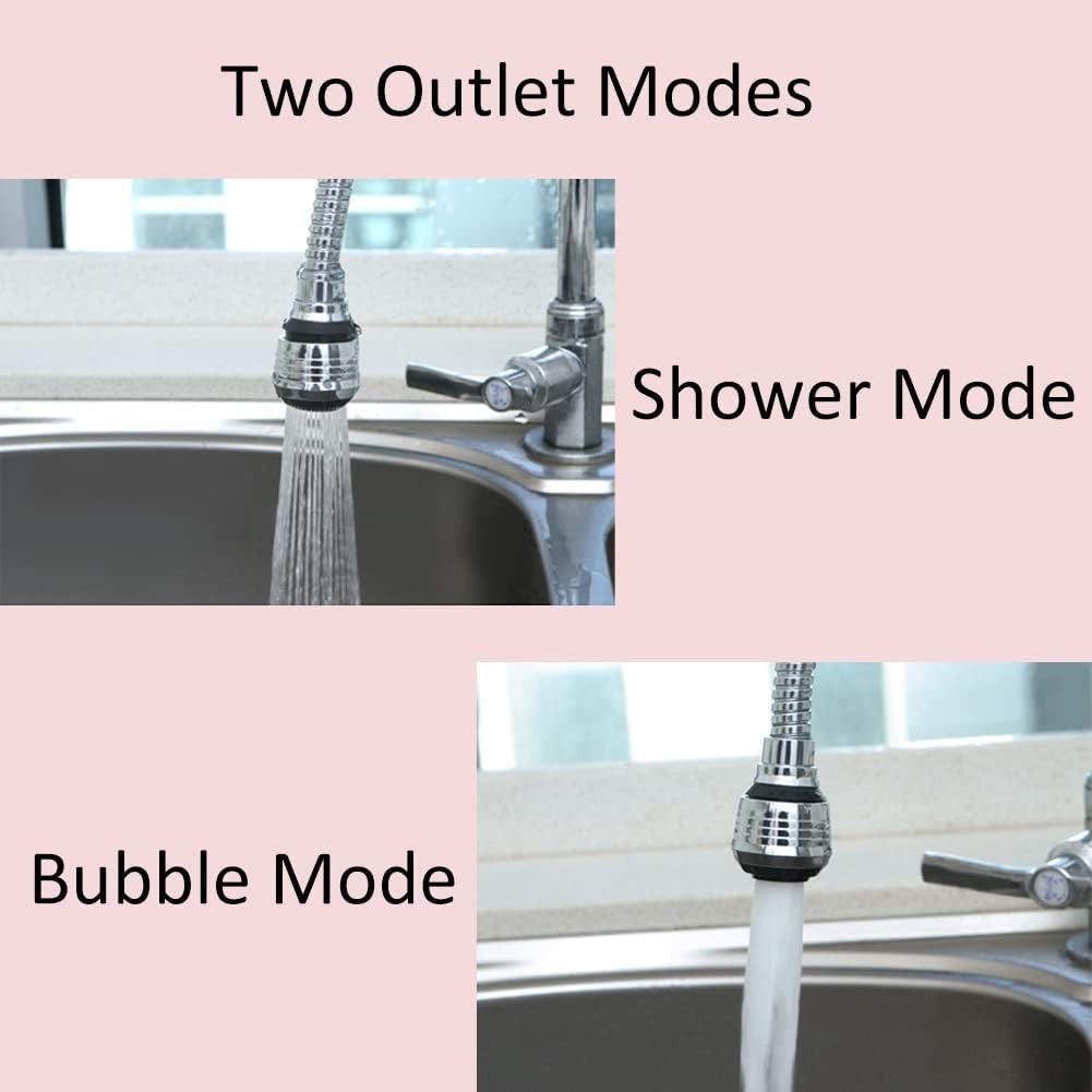 360° Faucet Extender Bendable Kitchen Sink Flexible Tap Spray Head Attachment 4p