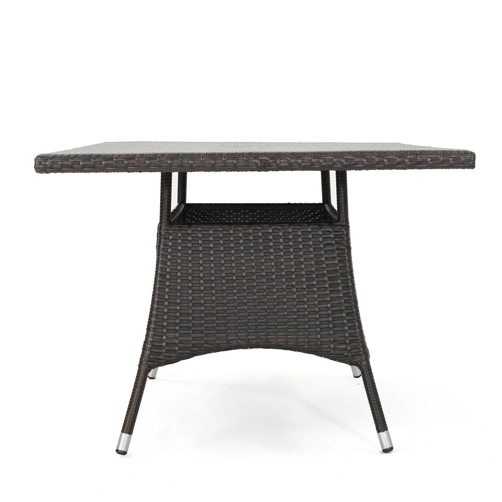 CORSICA Rectangular Outdoor Dining Table Brown PE Rattan Wicker Iron Frame