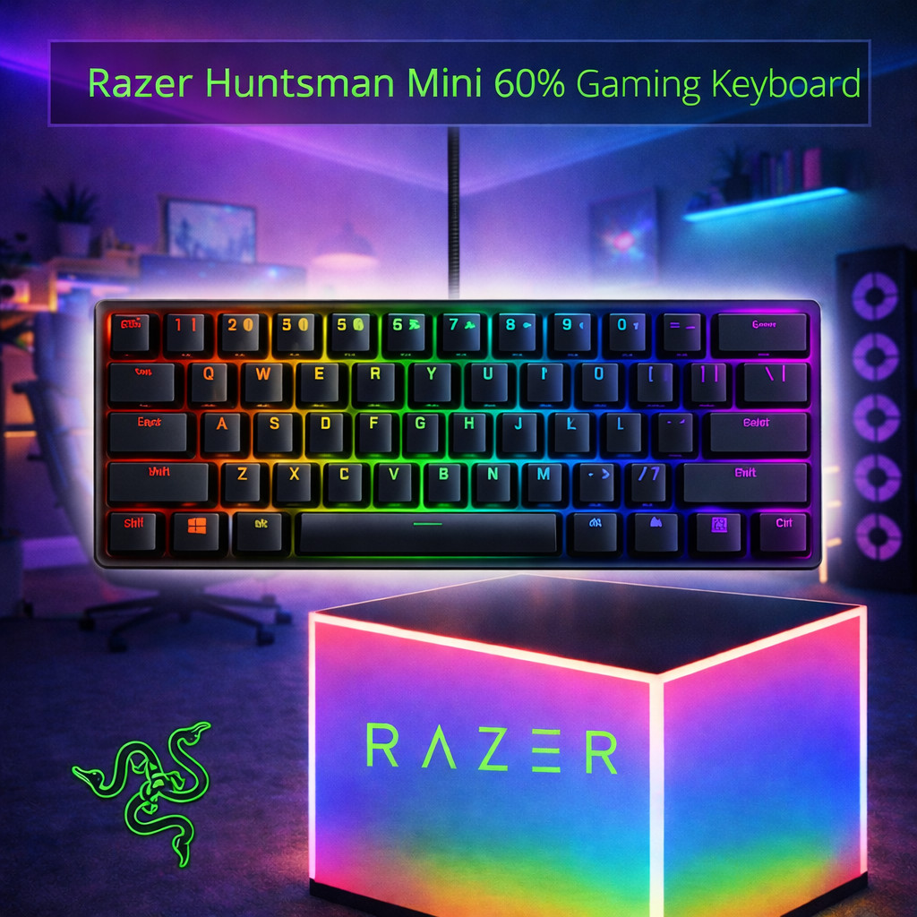 Razer Huntsman Mini 60% Gaming Keyboard Clicky Optical Switch Black
