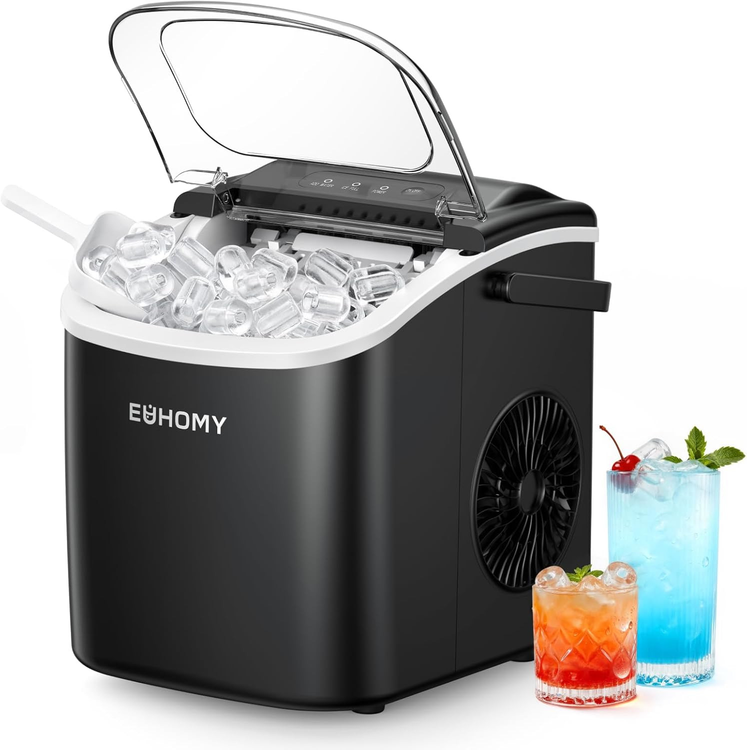 Portable Ice Maker – 6-Min Countertop Machine, 26 lbs/Day, Self Clean