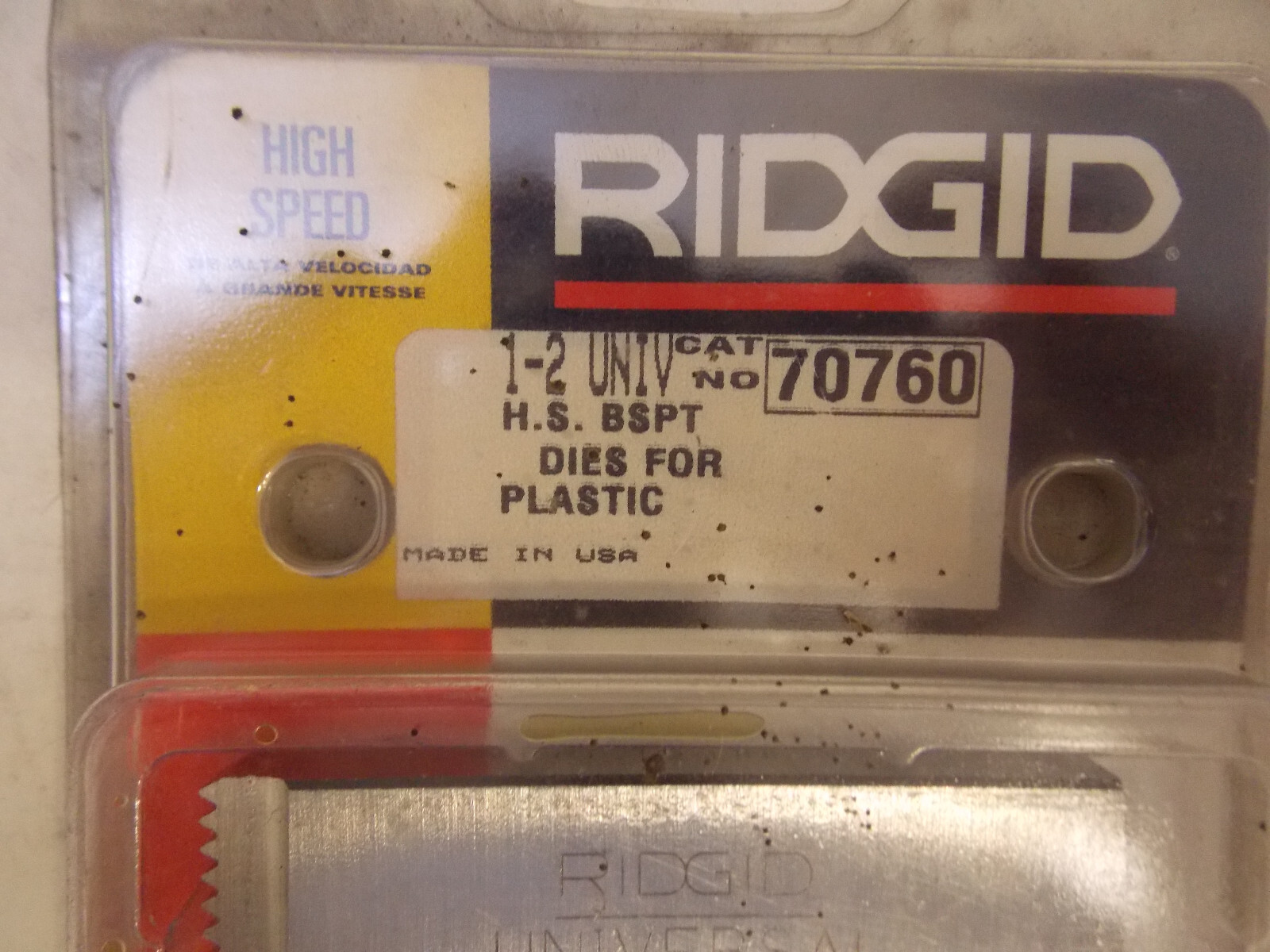 Ridgid 70760 Dies Univ 1-2 BSPT HS Pl For Plastic