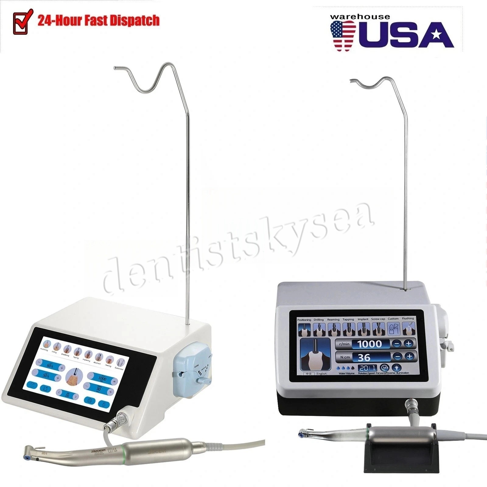 Dental LED Implant Motor System 20:1 Contra Angle Handpiece USA STOCK