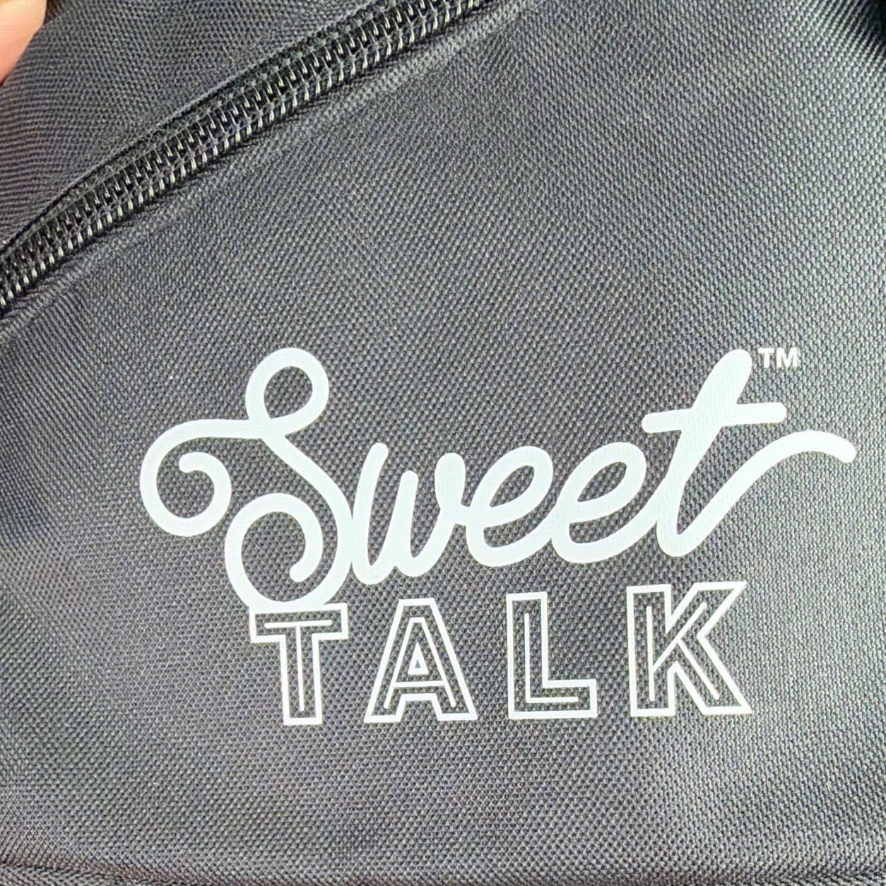 Sweet Talk Black 5L Sling Backpack, Zip Closure, Adjustable Strap, Logo